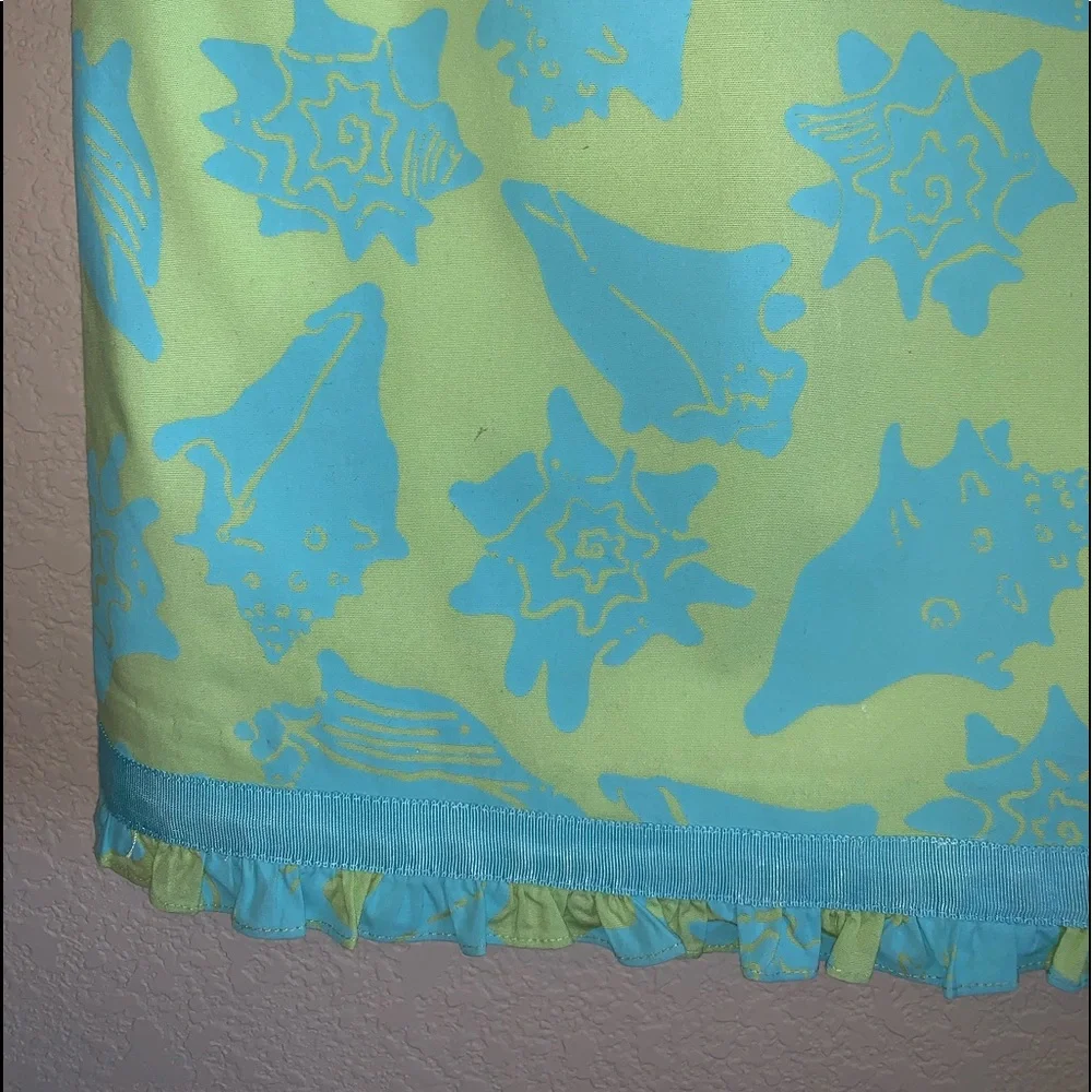 Lilly Pulitzer Yellow and Blue Strapless Shell-Print Dress - Picture 7 of 8